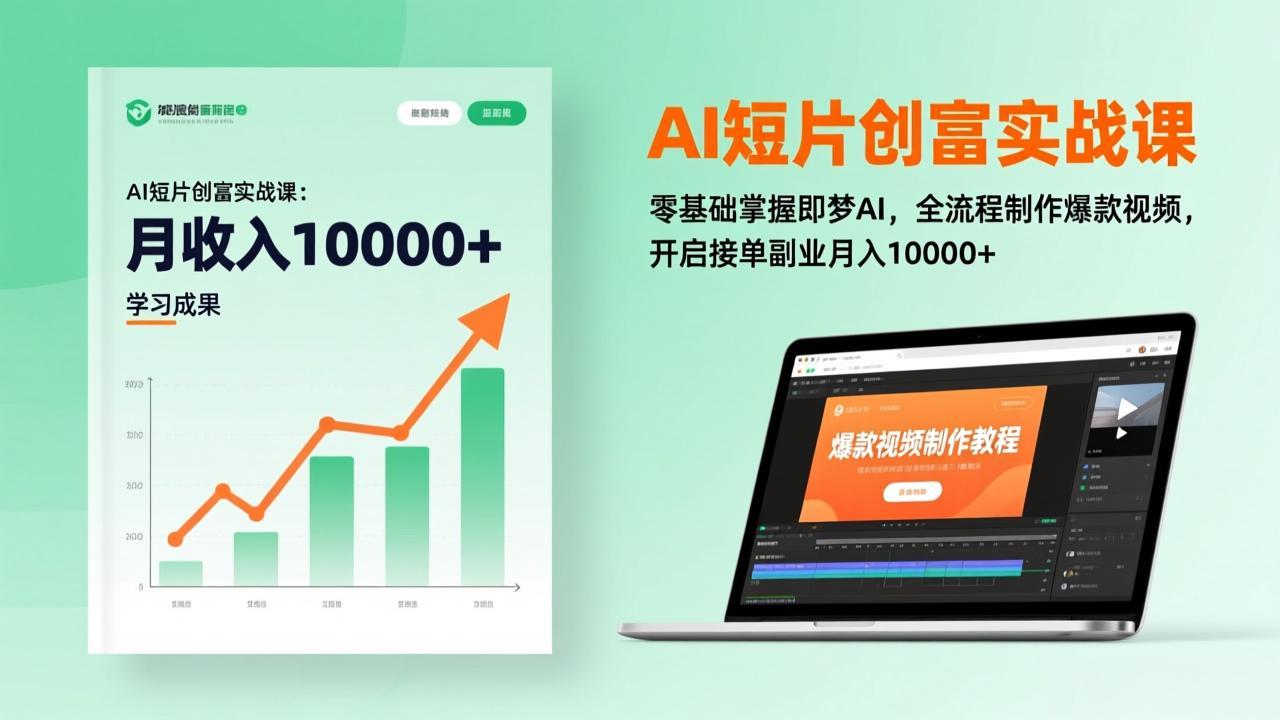 AI短片创富实战课：零基础掌握即梦AI，全流程制作爆款视频，开启接单副业月入10000+(更新-领星网创资源站