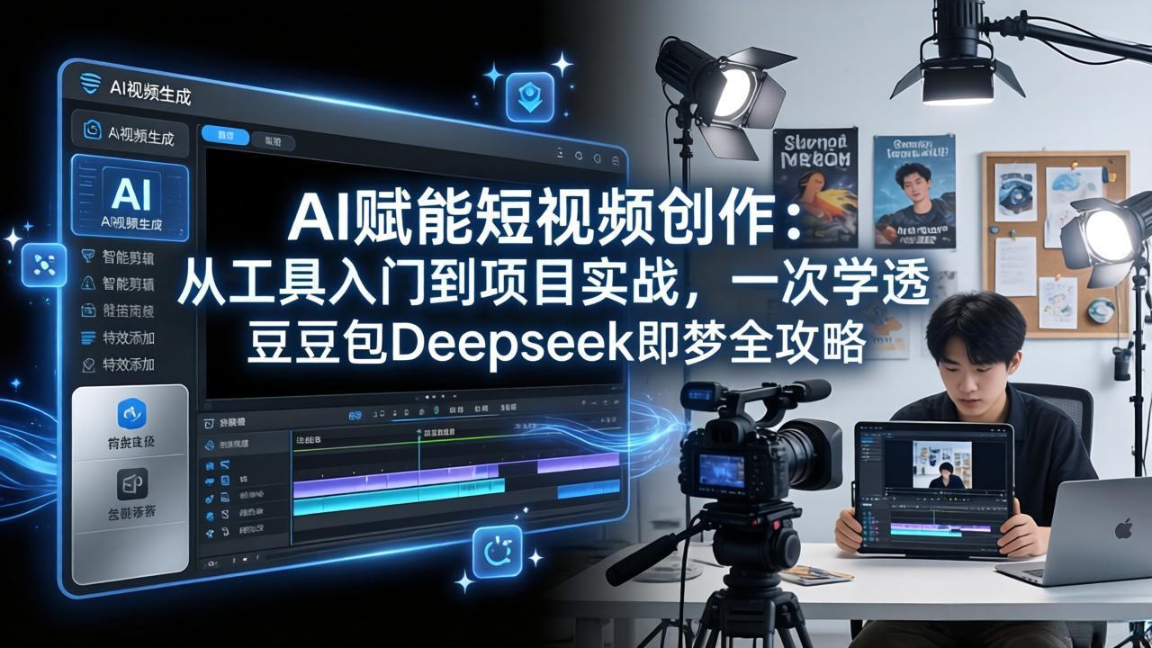 AI赋能短视频创作：从工具入门到项目实战，一次学透豆包Deepseek即梦全攻略-领星网创资源站