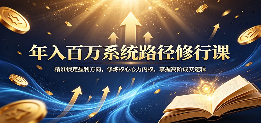 年入百万系统路径修行课：精准锁定盈利方向，修炼核心心力内核，掌握高阶成交逻辑-领星网创资源站