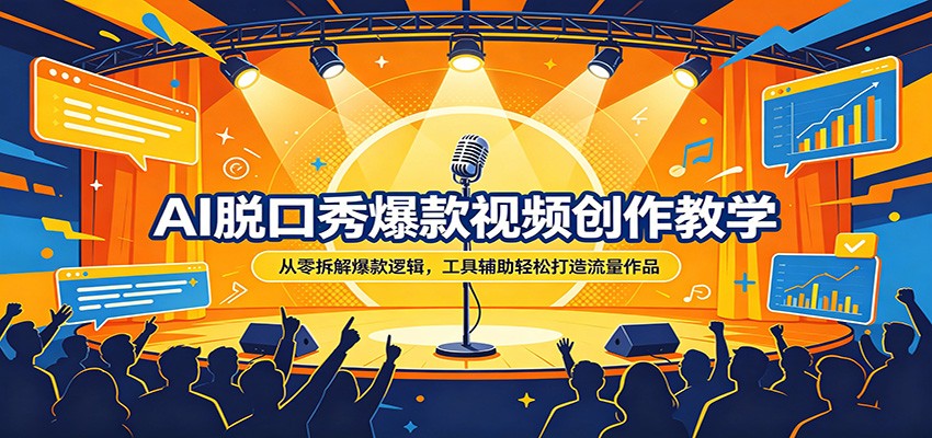 AI脱口秀爆款视频创作教学：从零拆解爆款逻辑，工具辅助轻松打造流量作品-领星网创资源站