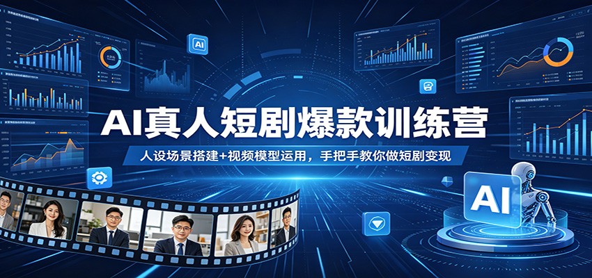 AI真人短剧爆款训练营：人设场景搭建+视频模型运用，手把手教你做短剧变现-领星网创资源站