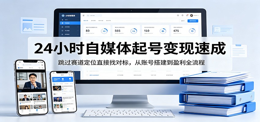 24小时自媒体起号变现速成，跳过赛道定位直接找对标，从账号搭建到盈利全流程-领星网创资源站