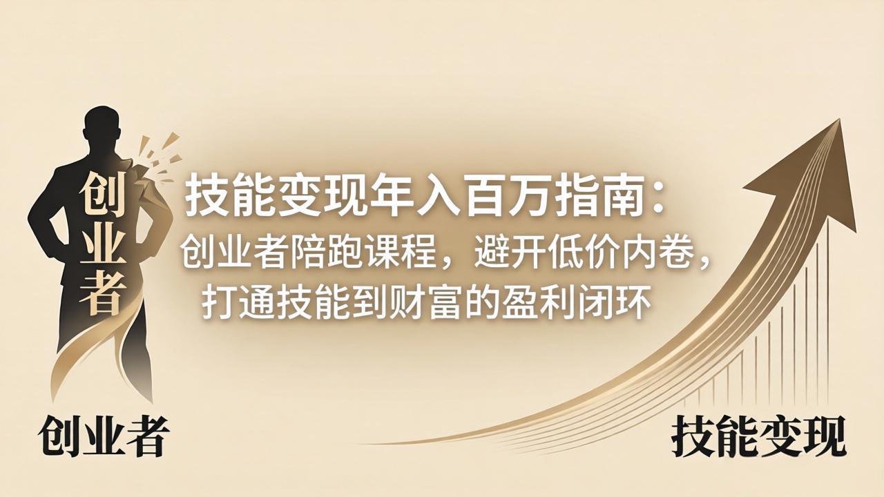 技能变现年入百万指南：创业者陪跑课程，避开低价内卷，打通技能到财富的盈利闭环-领星网创资源站