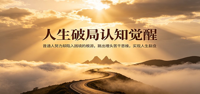 人生破局认知觉醒，普通人努力却陷入困境的根源，跳出埋头苦干思维，实现人生翻盘-领星网创资源站