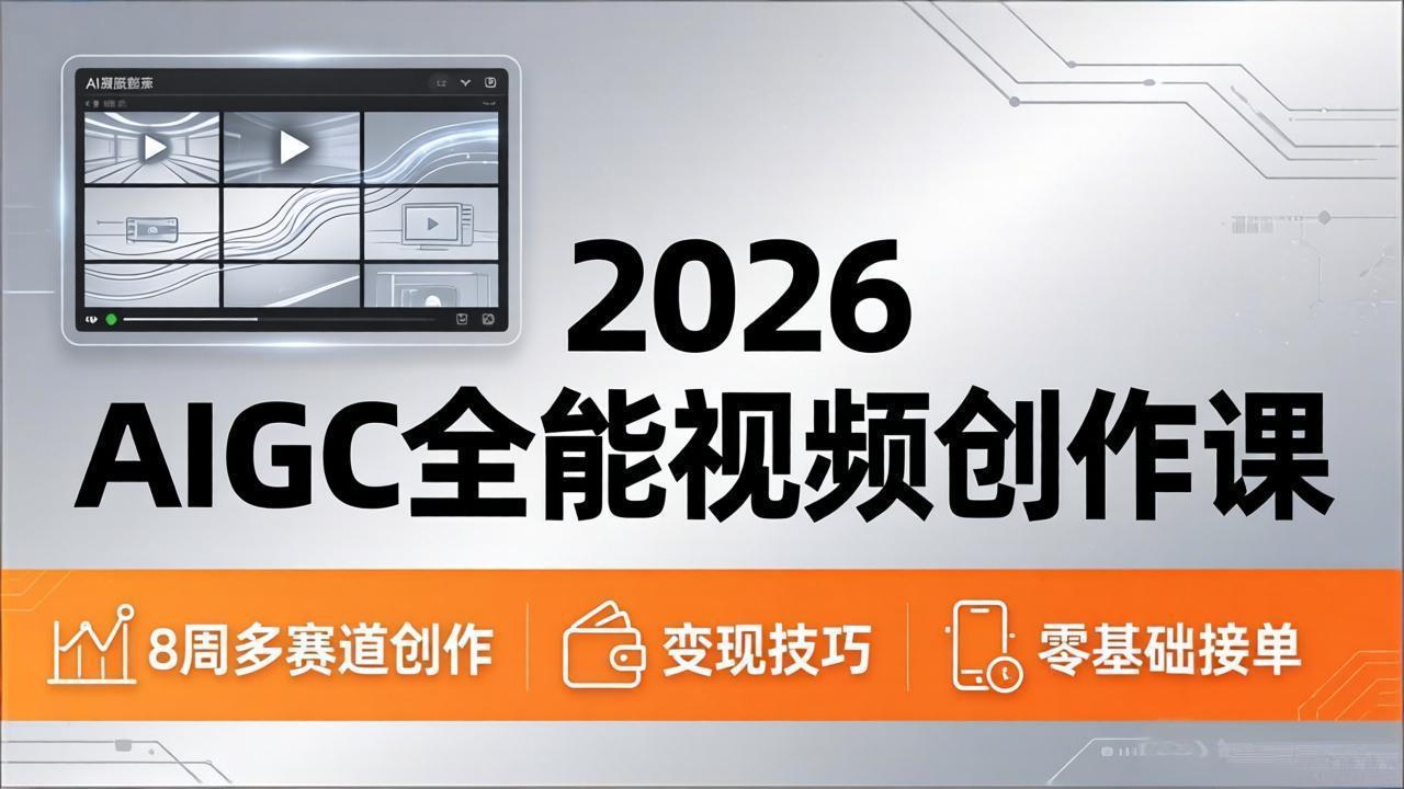 2026AIGC全能视频创作课，8周吃透多赛道创作+变现，零基础也能高效出片接单-领星网创资源站