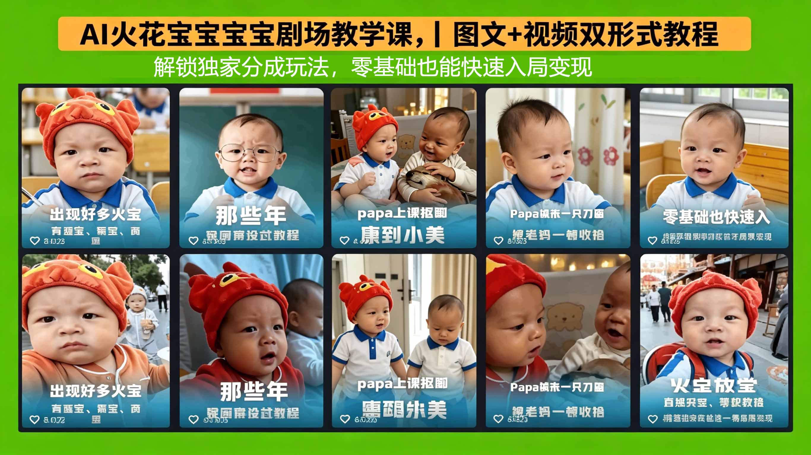 AI火花宝宝宝宝剧场教学课，图文+视频双形式教程，解锁独家分成玩法，零基础也能快速入局变现-领星网创资源站