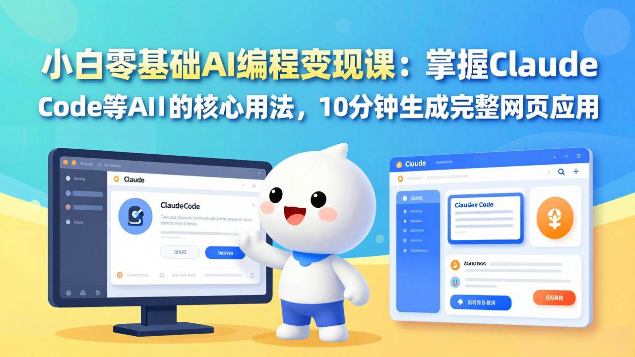 小白零基础AI编程变现课：掌握Claude Code等AI工具的核心用法，10分钟生成完整网页应用-领星网创资源站