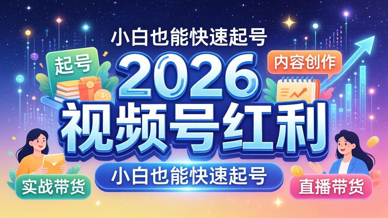 2026视频号红利实战营，大佬亲授起号、内容、直播、IP、投流、私域、矩阵全套落地打法-领星网创资源站