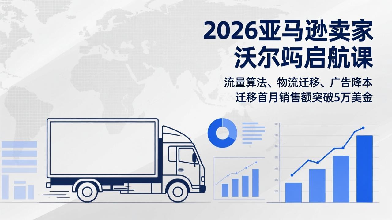 2026亚马逊卖家沃尔玛启航课，流量算法、物流迁移、广告降本，迁移首月销售额突破5万美金-领星网创资源站