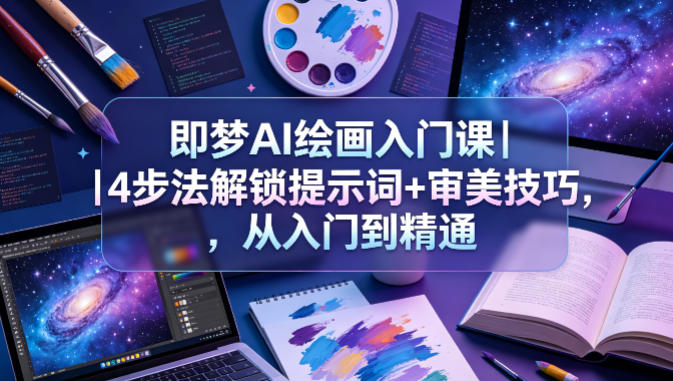 即梦AI绘画入门课｜4步法解锁提示词+审美技巧，从入门到精通-领星网创资源站