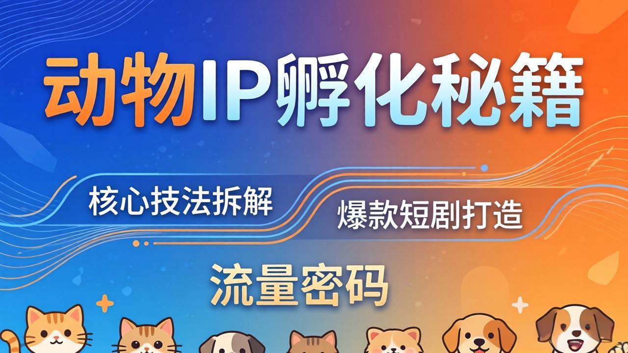 动物IP孵化全套秘籍，三大核心技法拆解，打造爆款萌宠短剧，轻松拿捏赛道流量密码-领星网创资源站
