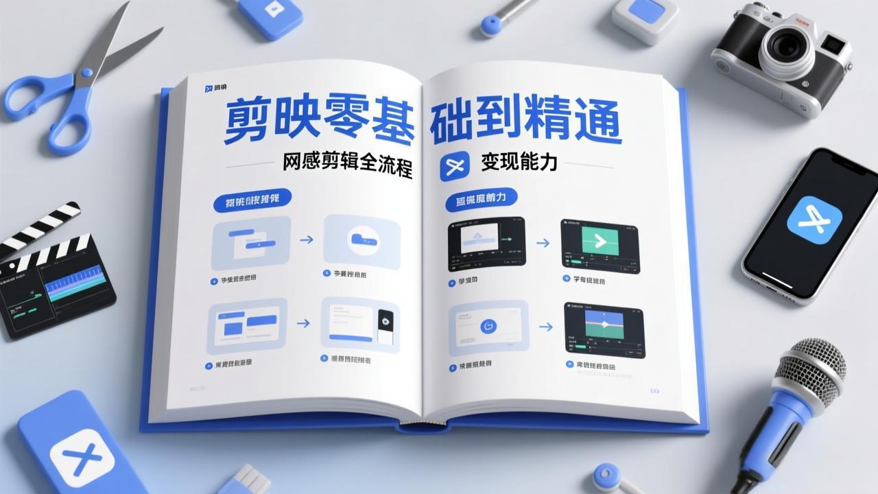 剪映零基础也能快速上手，从入门到精通掌握网感剪辑全流程，掌握能直接变现的剪辑能力-领星网创资源站