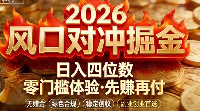 2026美金对冲套利，无赠金对冲策略保驾护航，低门槛易上手实操。单人单日收益2000+-领星网创资源站