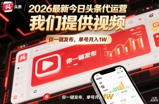 今日头条躺賺模式，你9我1，操作简单，一键发布，单机日入数百，长期合作【揭秘】-领星网创资源站
