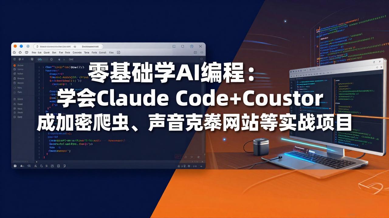 零基础学AI编程：学会Claude Code+Cursor完成加密爬虫、声音克隆网站等实战项目-领星网创资源站