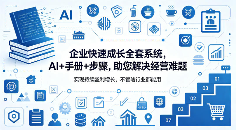企业快速成长全套系统，AI+手册+步骤，助您解决经营难题，实现持续盈利增长，不管啥行业都能用-领星网创资源站